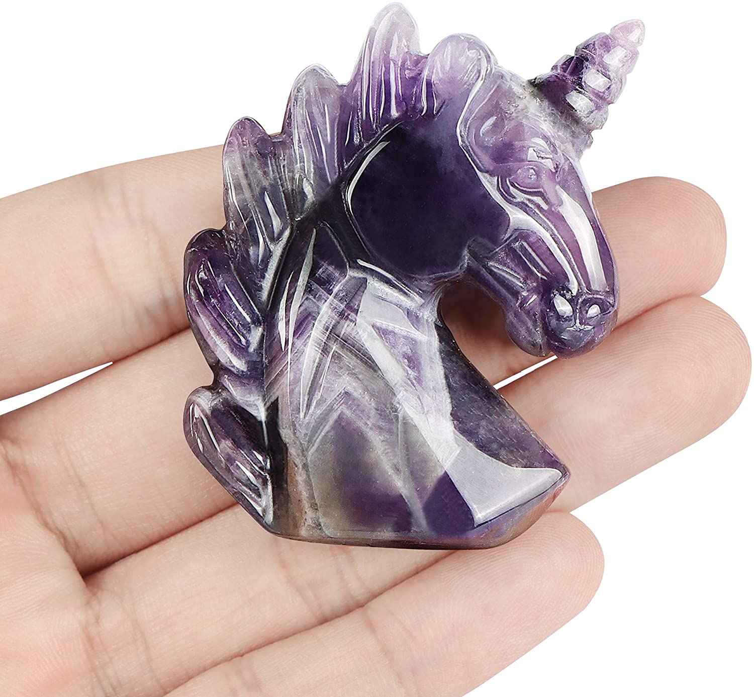 ☆置物 天然石 クレイジーアメジスト 大きめ ユニコーン 置物 インテリア